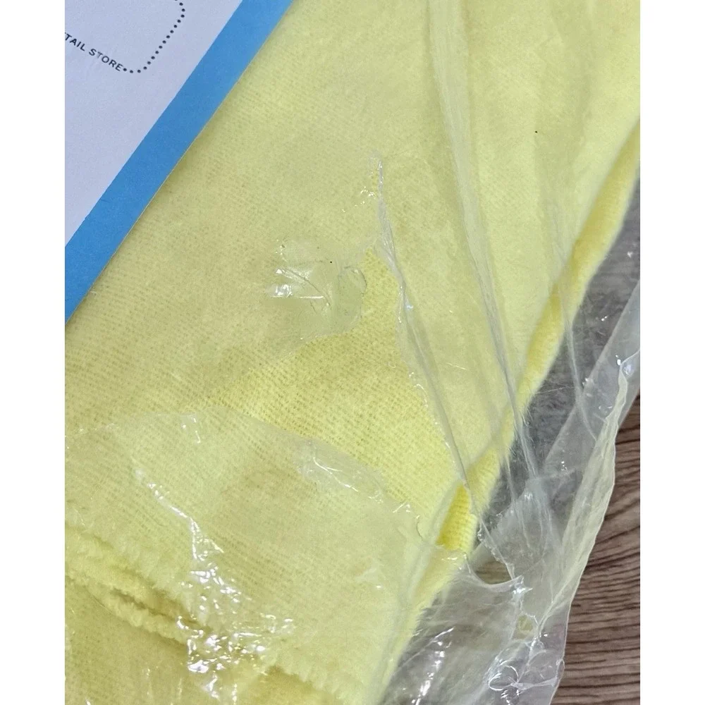 NOS Vintage Sears Slumber Shop Full Sheet Blanket 80x90 Lemon Yellow Sealed 70s